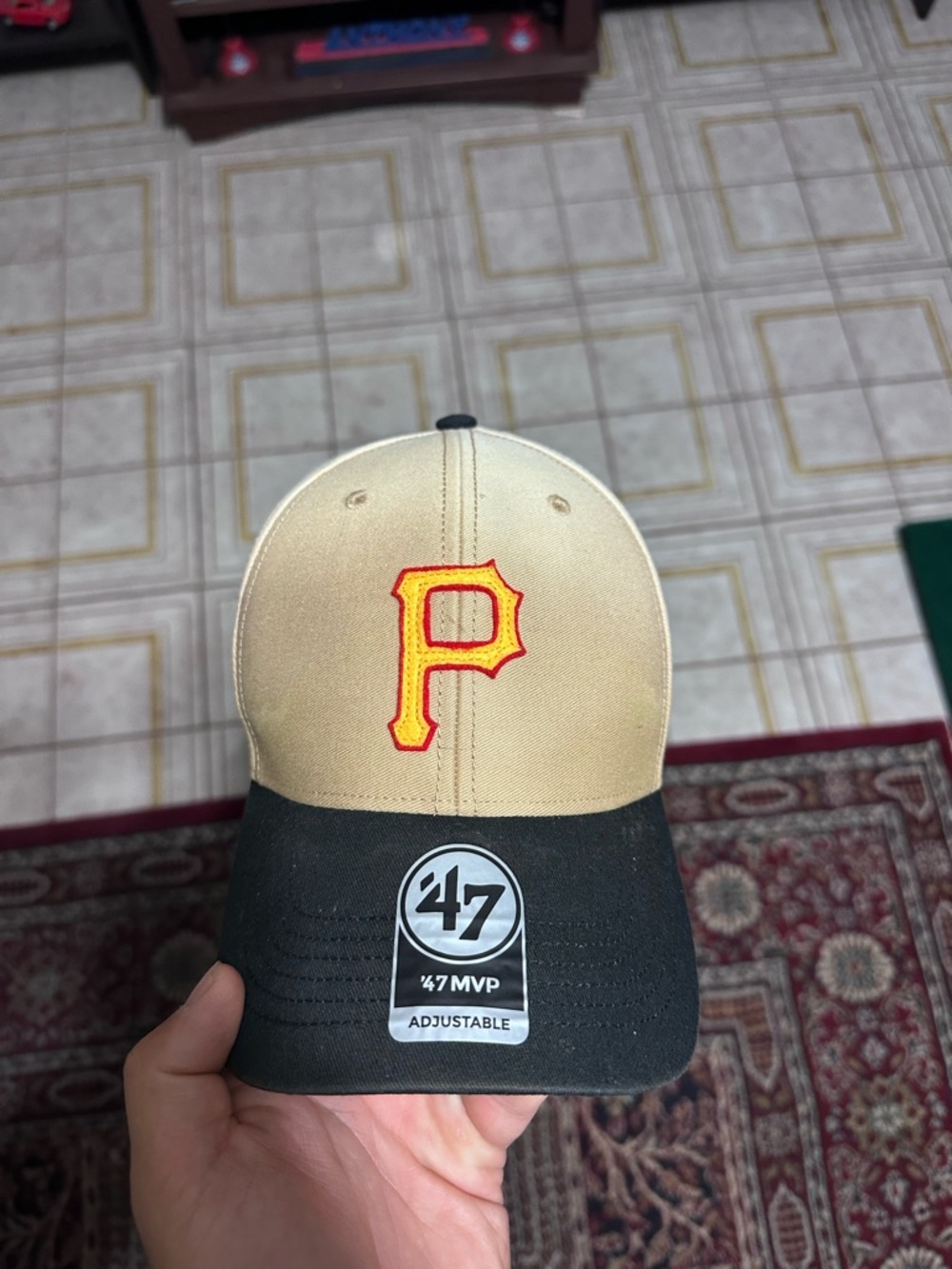 '47 MVP Pittsburgh Pirates Two-Tone Adjustable Cap - Beige/Black